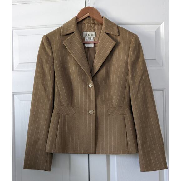 Louis Féraud Vintage Striped Wool Blazer - Picture 1 of 5